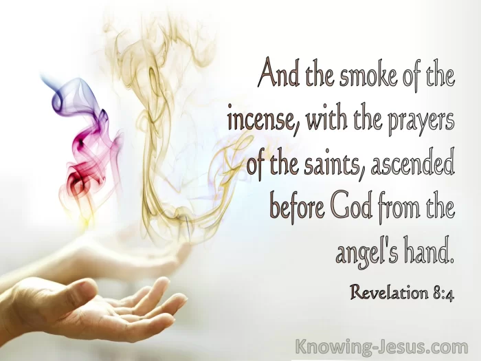 Hands lifting incense smoke with prayer - Revelation 8:4 anonymous prayer request