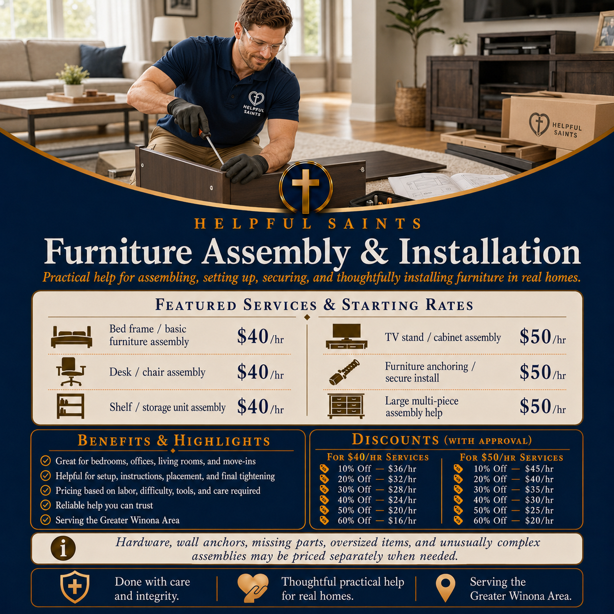 Helpful Saints Winona MN – List of Services and Price Guide – Assembly 1