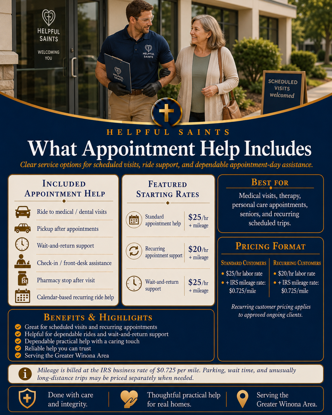 Helpful Saints Winona MN – List of Services and Price Guide – Car Rides 4
