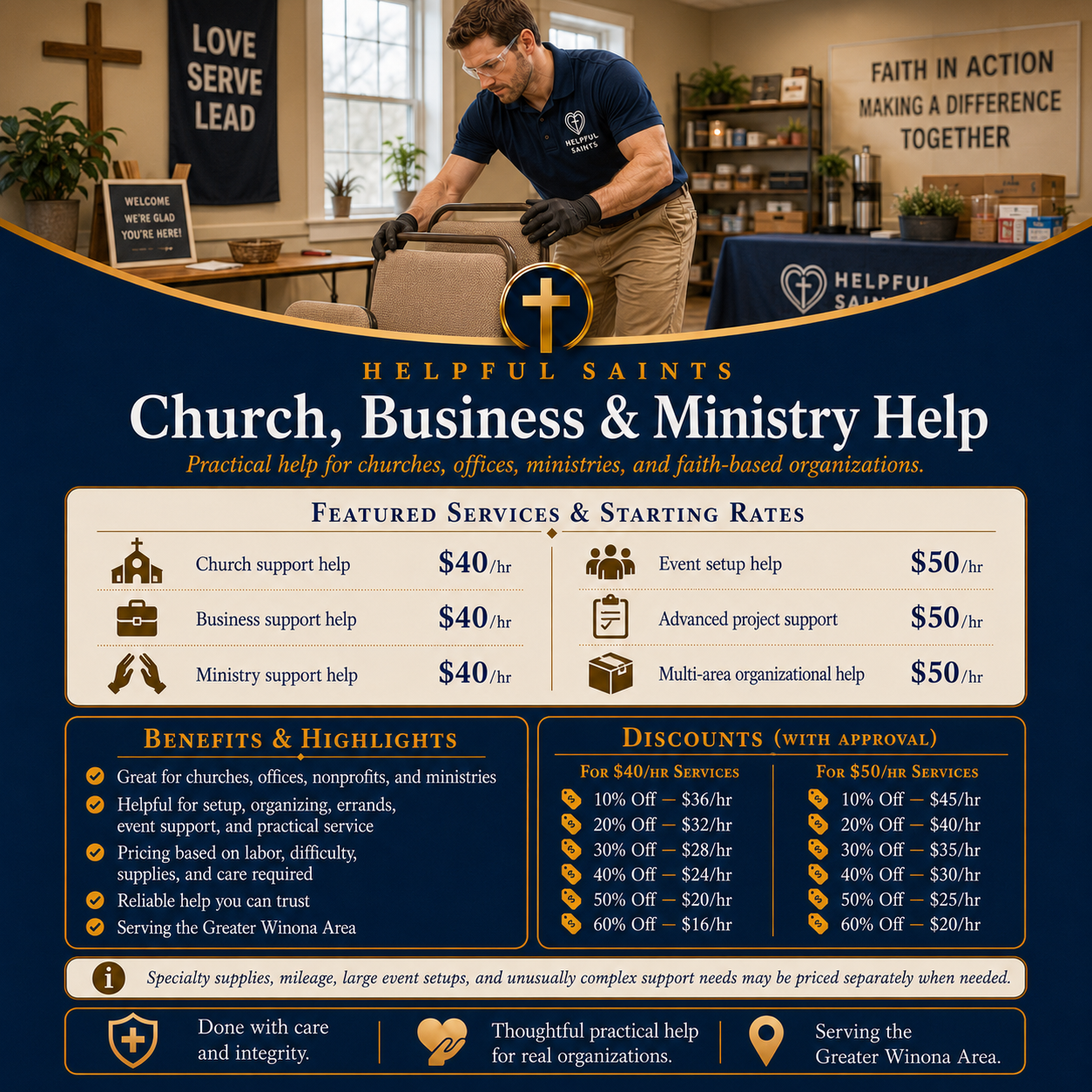 Helpful Saints Winona MN – List of Services and Price Guide – Ministry 1