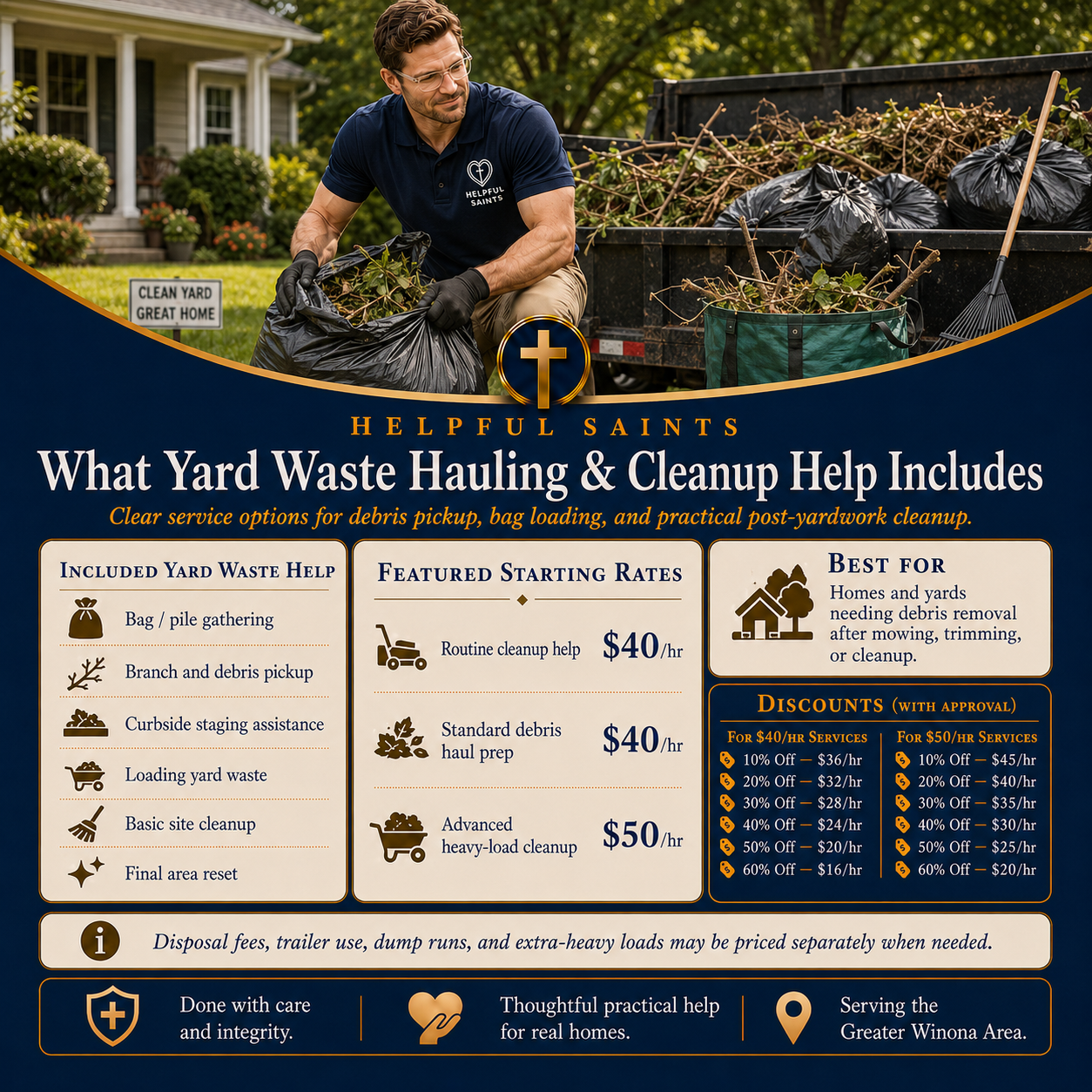 Helpful Saints Winona MN – List of Services and Price Guide – Yard Work 10
