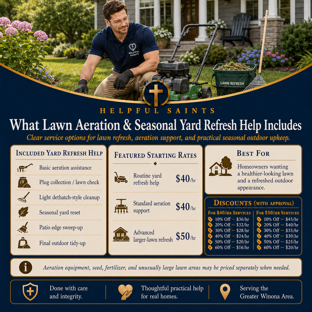 Helpful Saints Winona MN – List of Services and Price Guide – Yard Work 5