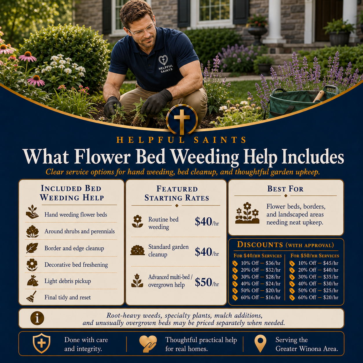 Helpful Saints Winona MN – List of Services and Price Guide – Yard Work 7