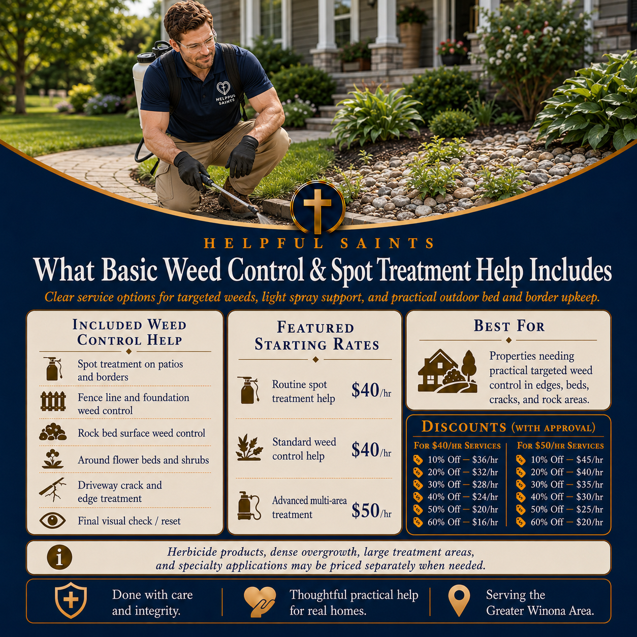 Helpful Saints Winona MN – List of Services and Price Guide – Yard Work 8