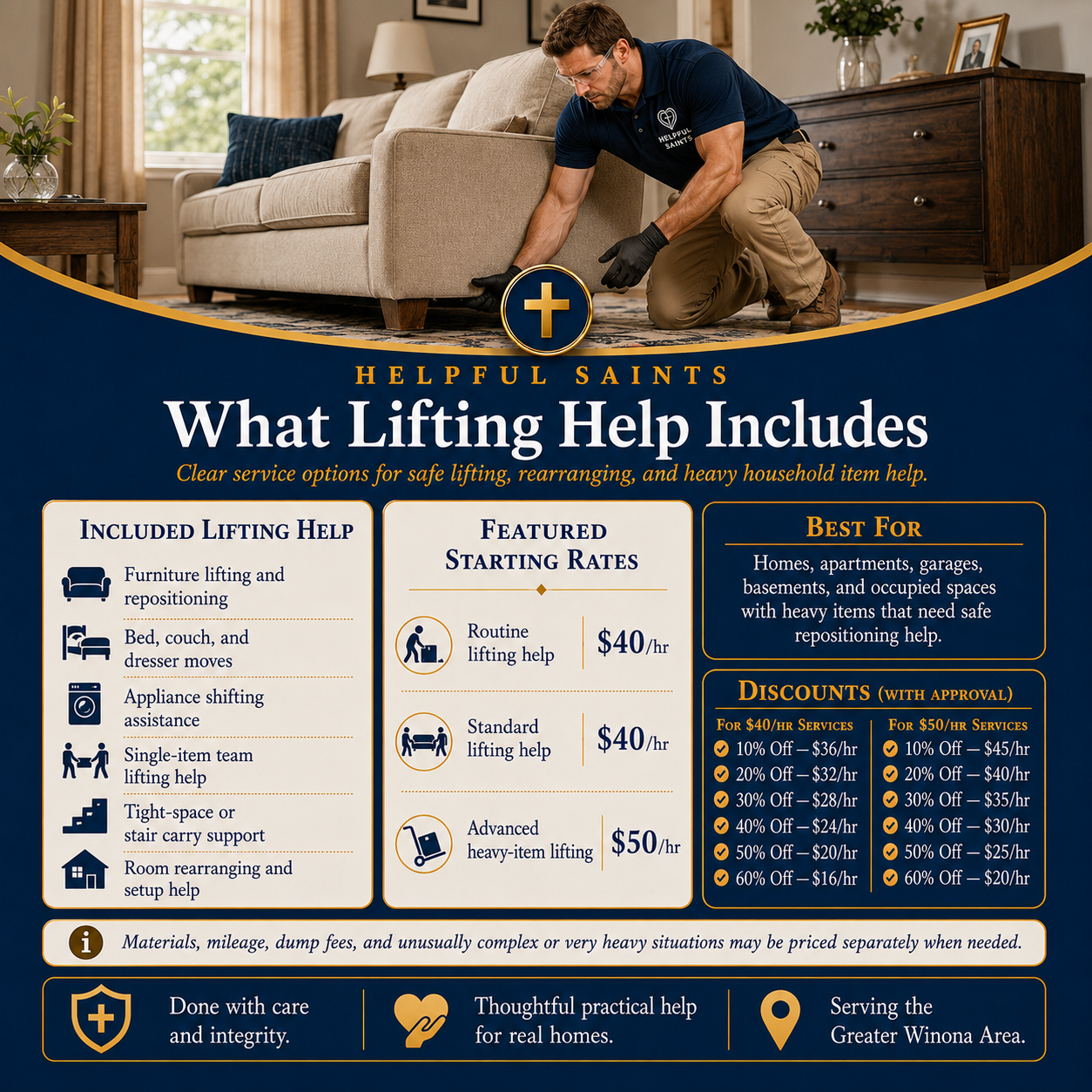 Helpful Saints Winona MN – List of Services and Price Guide – Moving 5