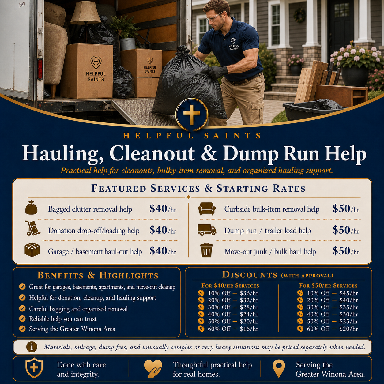 Helpful Saints Winona MN – List of Services and Price Guide – Moving 7