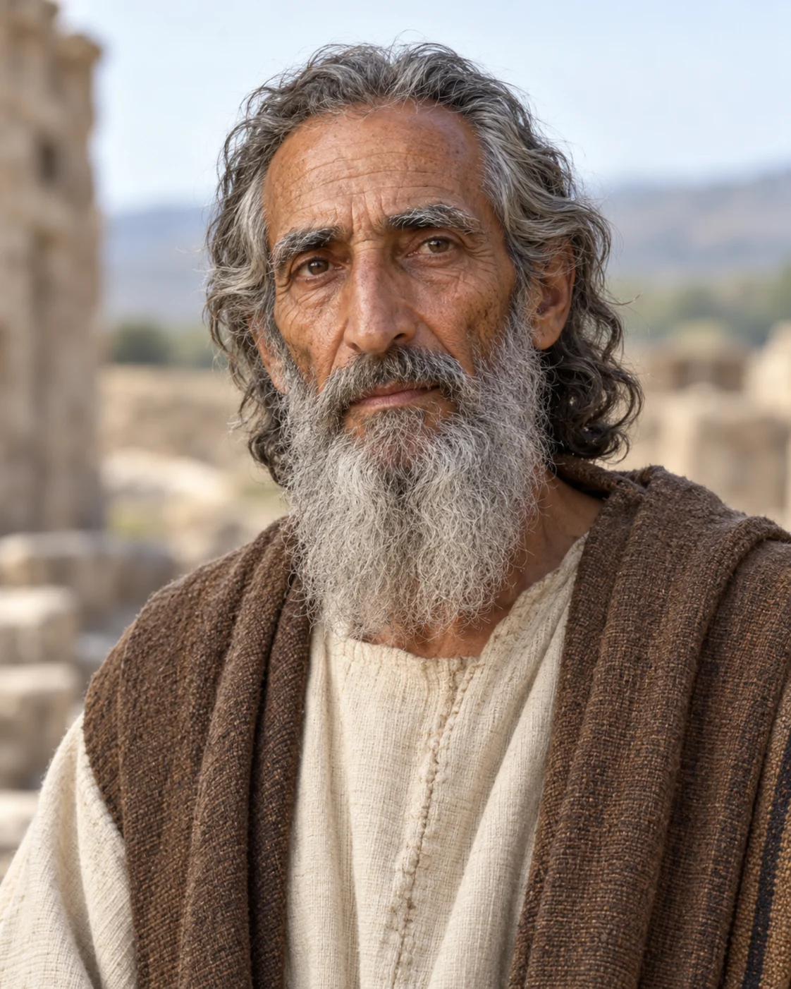 Photorealistic artistic reconstruction of Abdon (judge); exact appearance and garment details are uncertain.