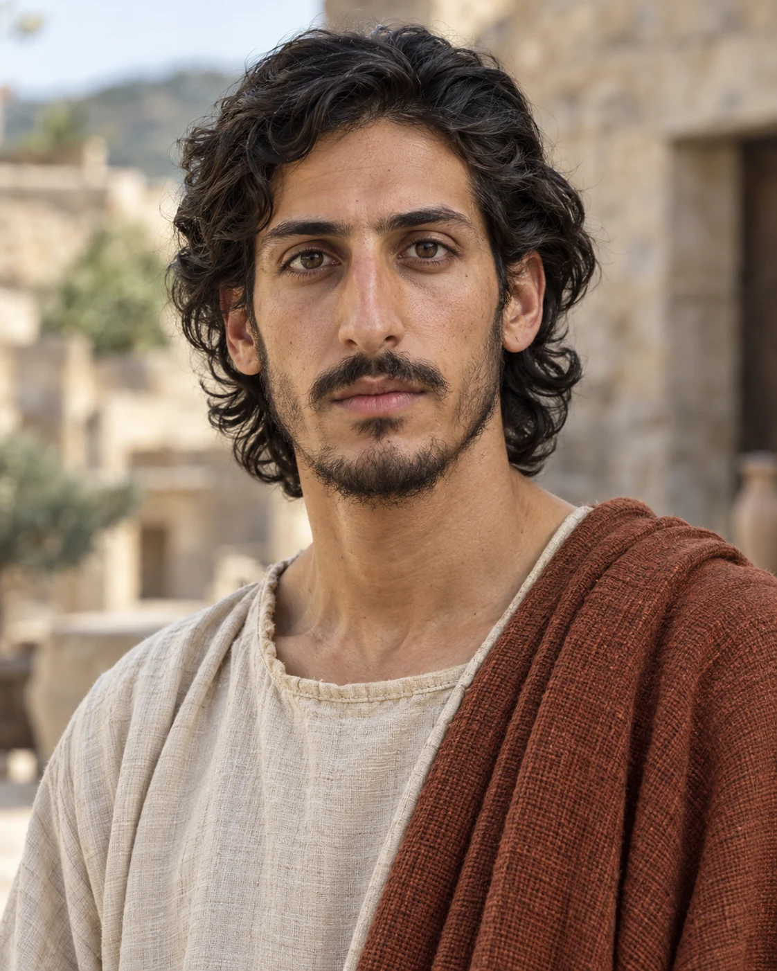 Photorealistic artistic reconstruction of Amon (king of Judah); exact appearance and garment details are uncertain.