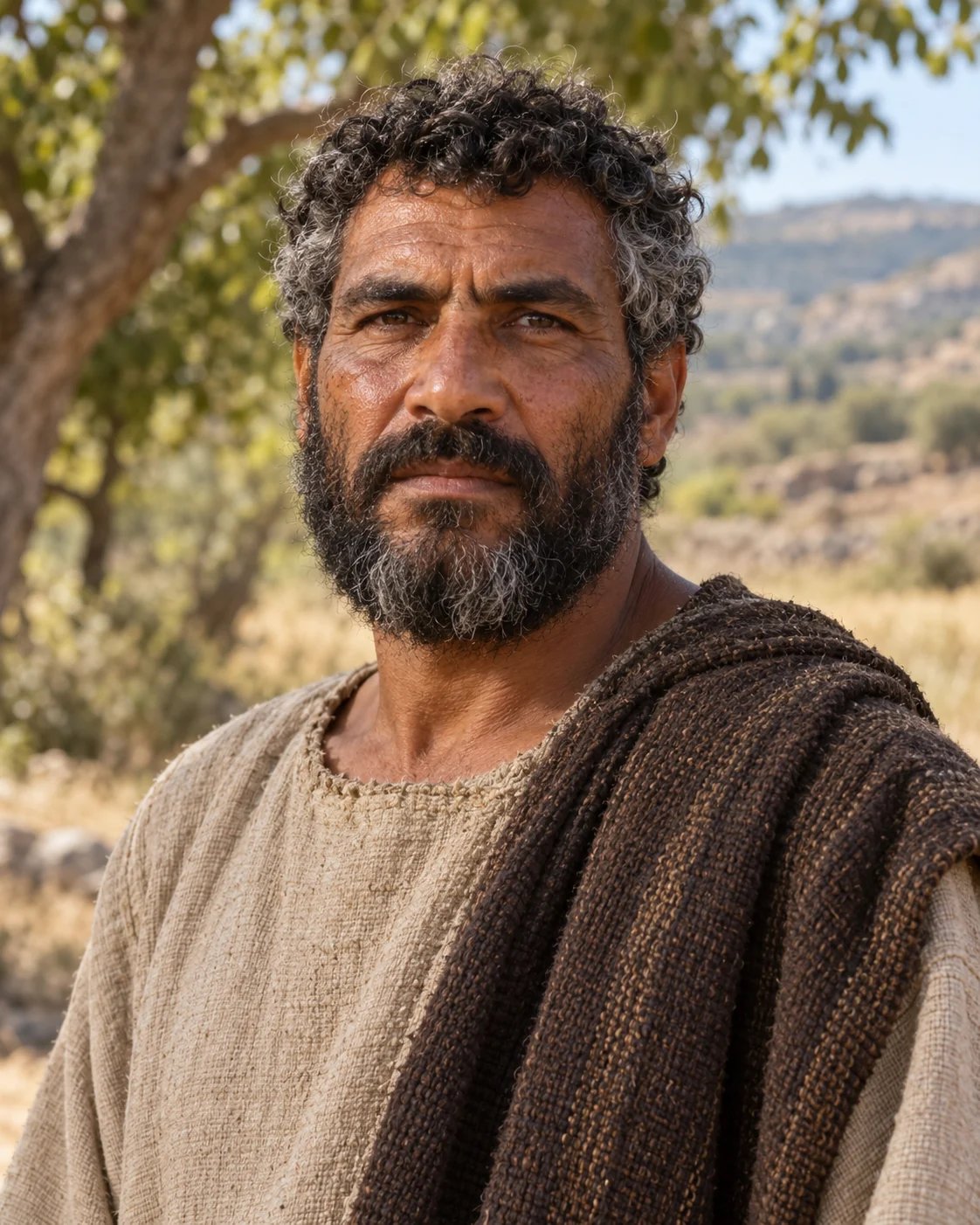 Photorealistic artistic reconstruction of Amos; appearance and clothing details are uncertain.