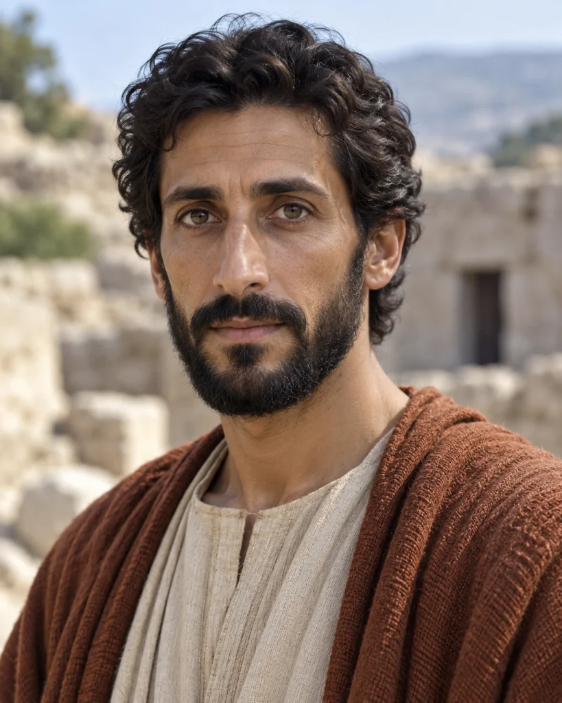 Photorealistic artistic reconstruction of Hoshea (king of Israel); exact appearance and garment details are uncertain.