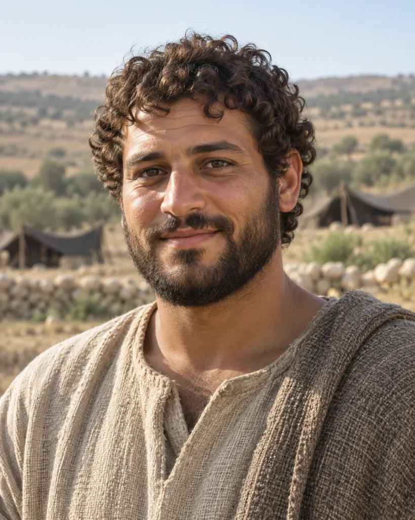 Photorealistic artistic reconstruction of Issachar in historically informed clothing appropriate to the selected narrative setting.