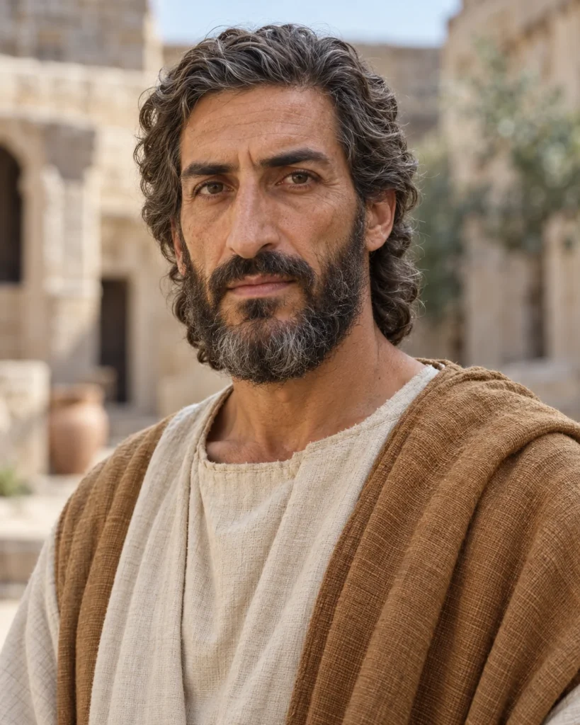 Photorealistic artistic reconstruction of Jehoshaphat (king of Judah); exact appearance and garment details are uncertain.