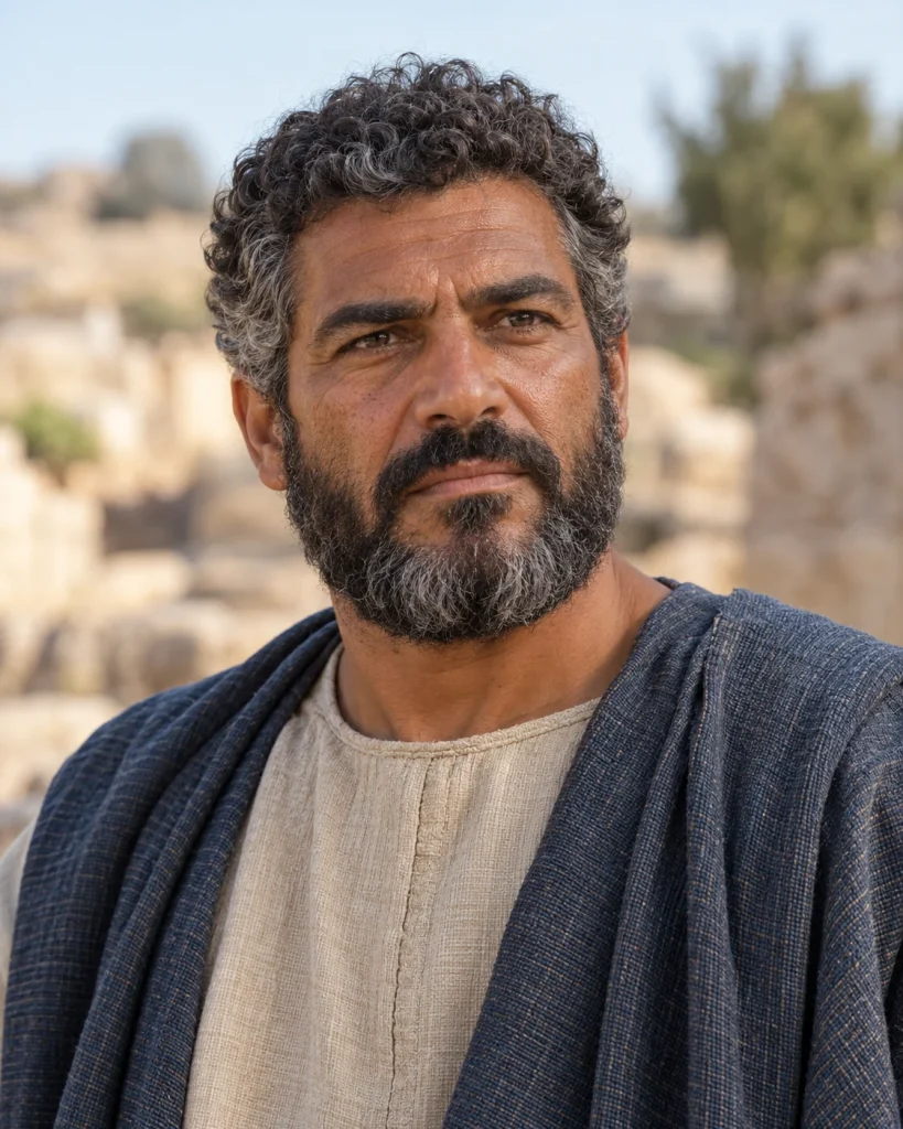 Photorealistic artistic reconstruction of Jehu (king of Israel); exact appearance and garment details are uncertain.