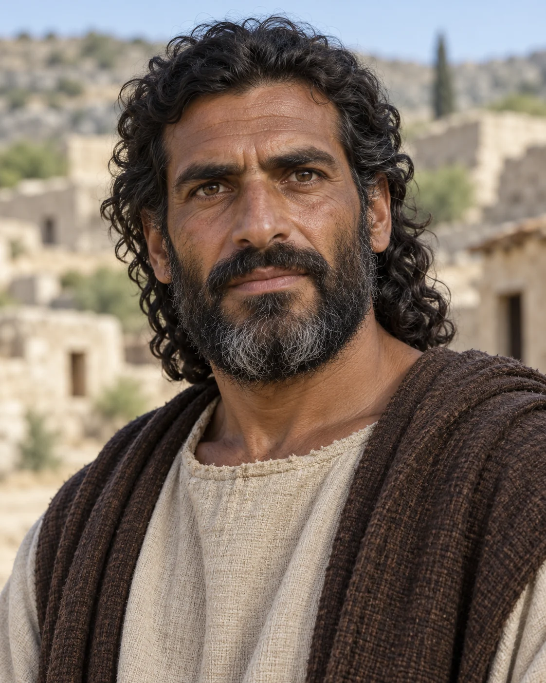 Photorealistic artistic reconstruction of Jephthah; exact appearance and garment details are uncertain.