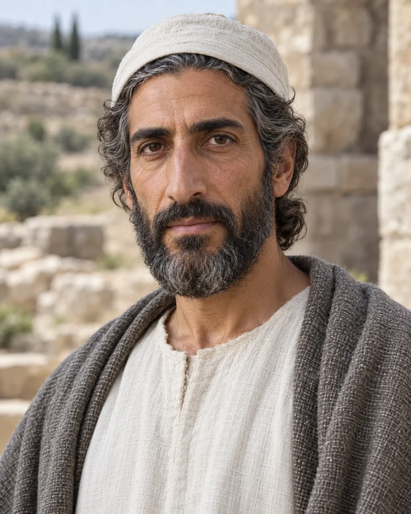 Photorealistic artistic reconstruction of Jeshua (high priest); exact appearance and garment details are uncertain.