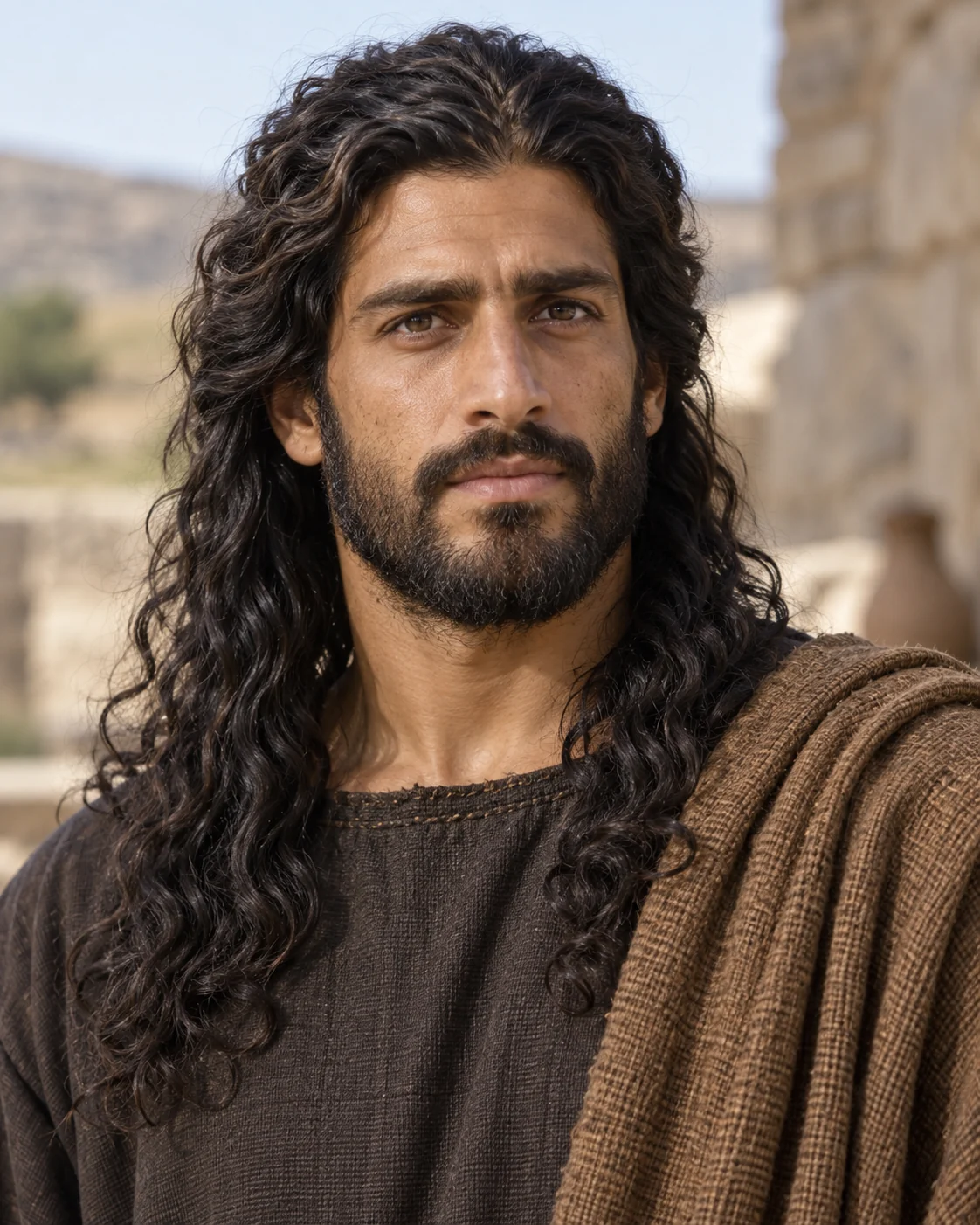 Photorealistic artistic reconstruction of Samson; exact appearance and garment details are uncertain.