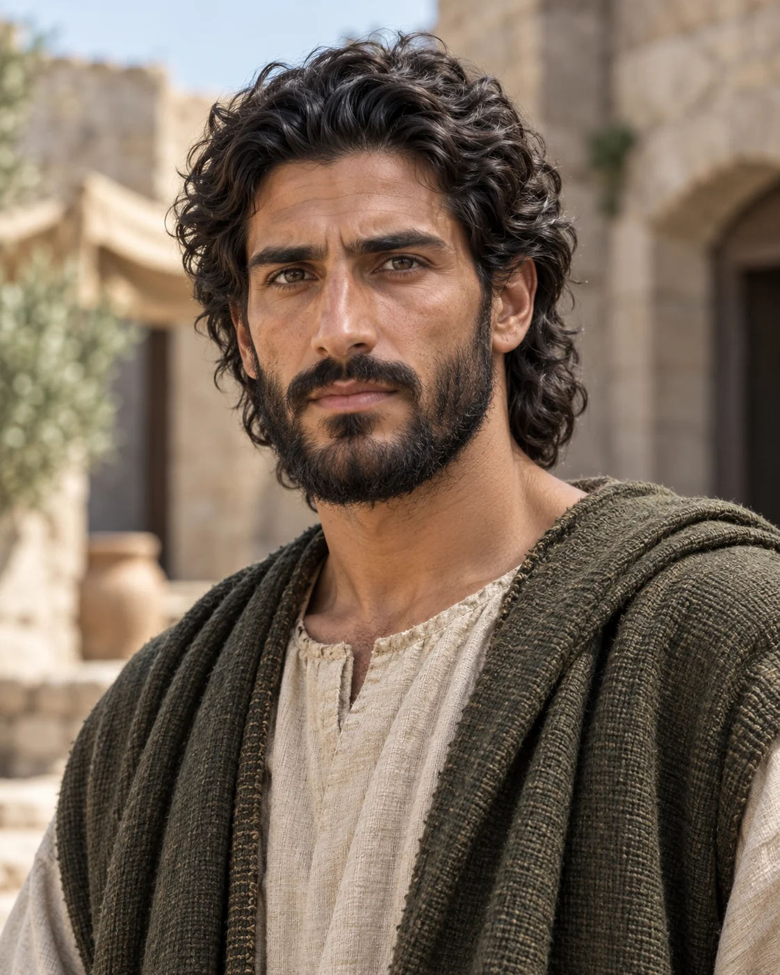 Photorealistic artistic reconstruction of Saul (son of Kish); exact appearance and garment details are uncertain.