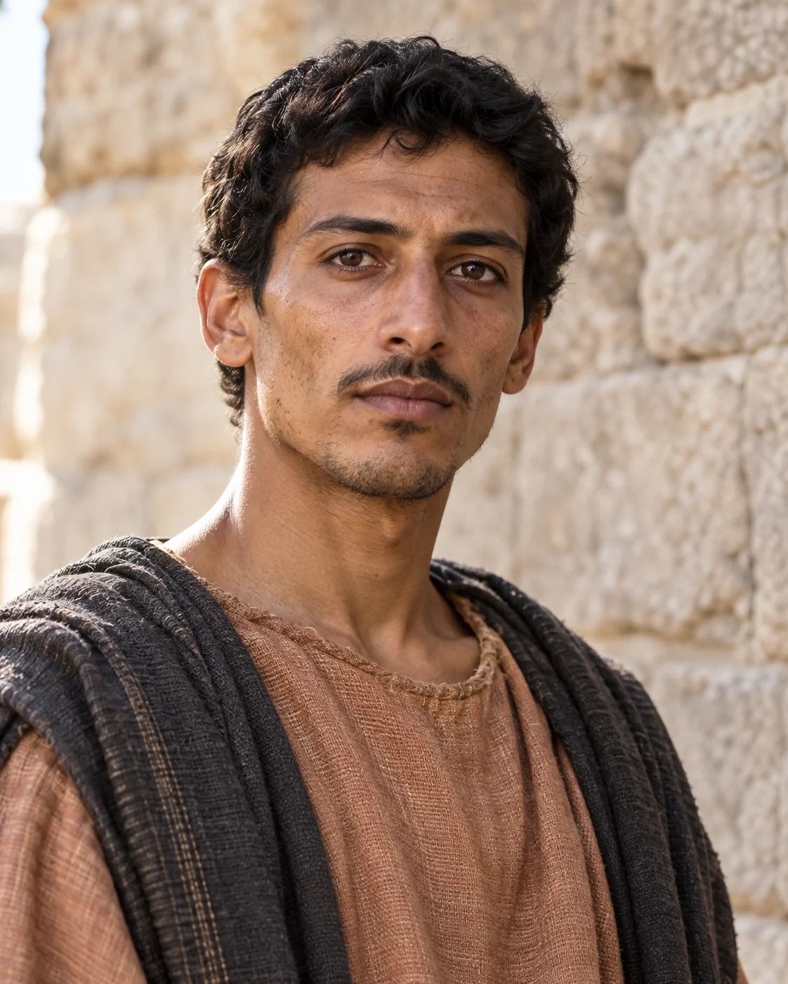 Photorealistic artistic reconstruction of Stephen in historically informed period clothing.
