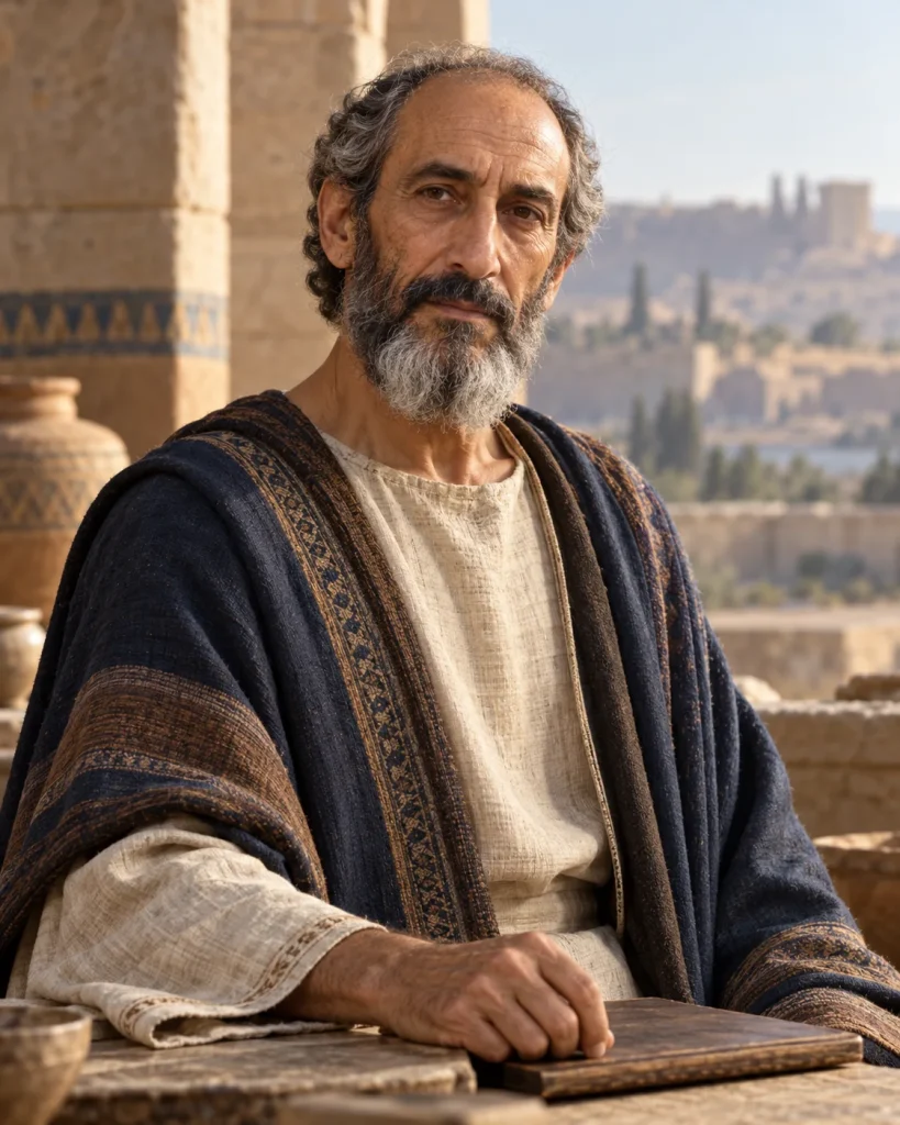 AI-generated artistic interpretation of Ahikar (Ahiqar); appearance unknown.