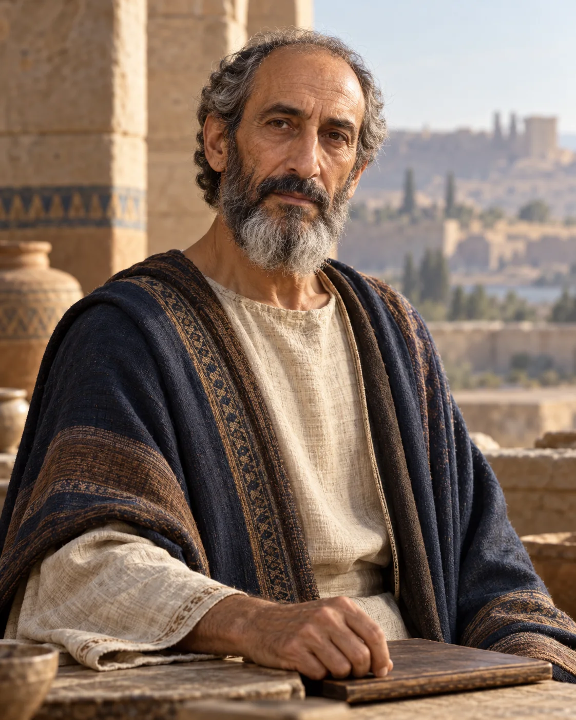 AI-generated artistic interpretation of Ahikar (Ahiqar); appearance unknown.